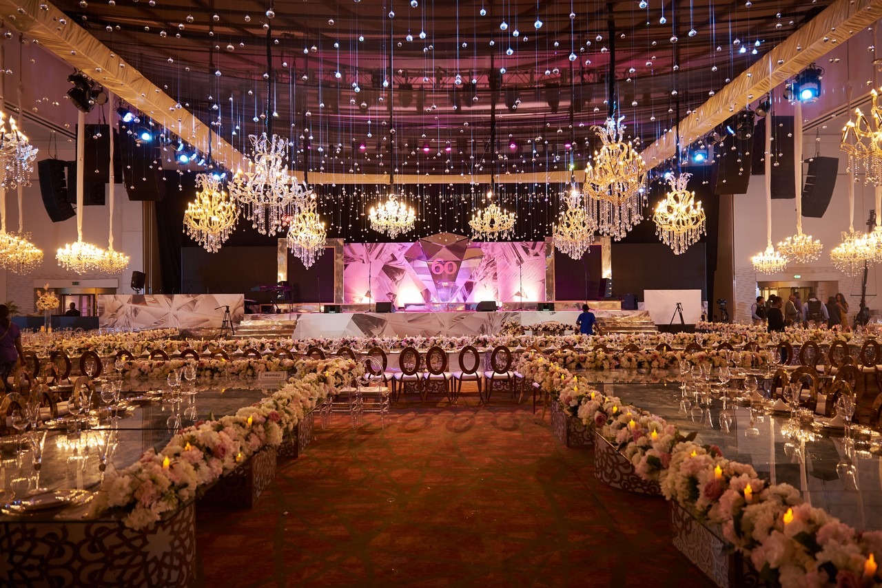 NuVibe team setting up professional event lighting equipment