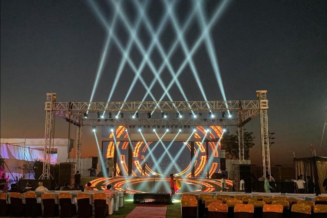 Professional event lighting setup for weddings and parties in Lebanon